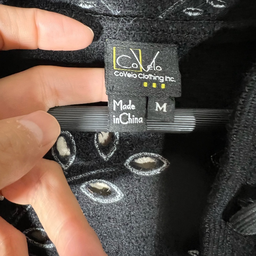 Covelo 100% Wool Jacket With Leaf Pattern & Butto… - image 7